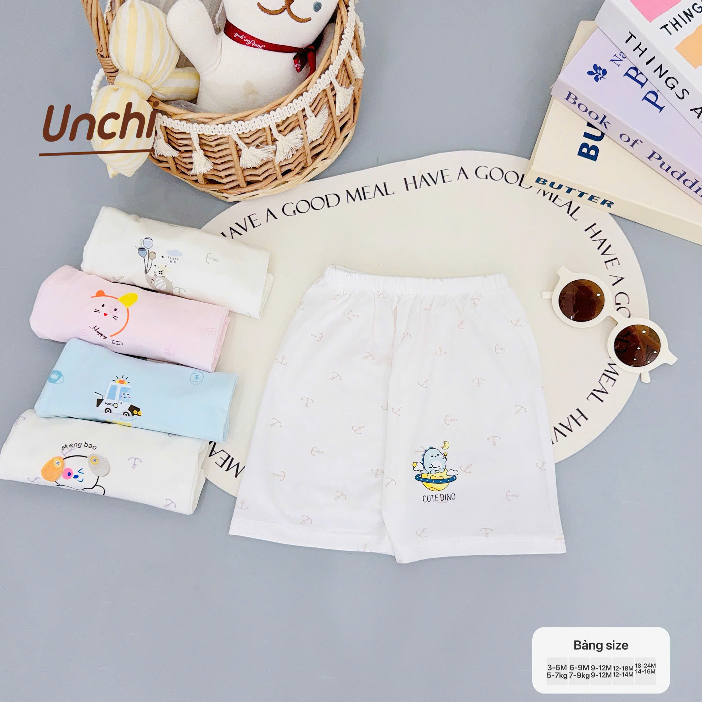 ( QLCU1 ) Combo 3 Quần Cộc Sơ Sinh Unchi Vải Pettit Mềm Mỏng Mát Cho Bé 3-9kg — ảnh 2