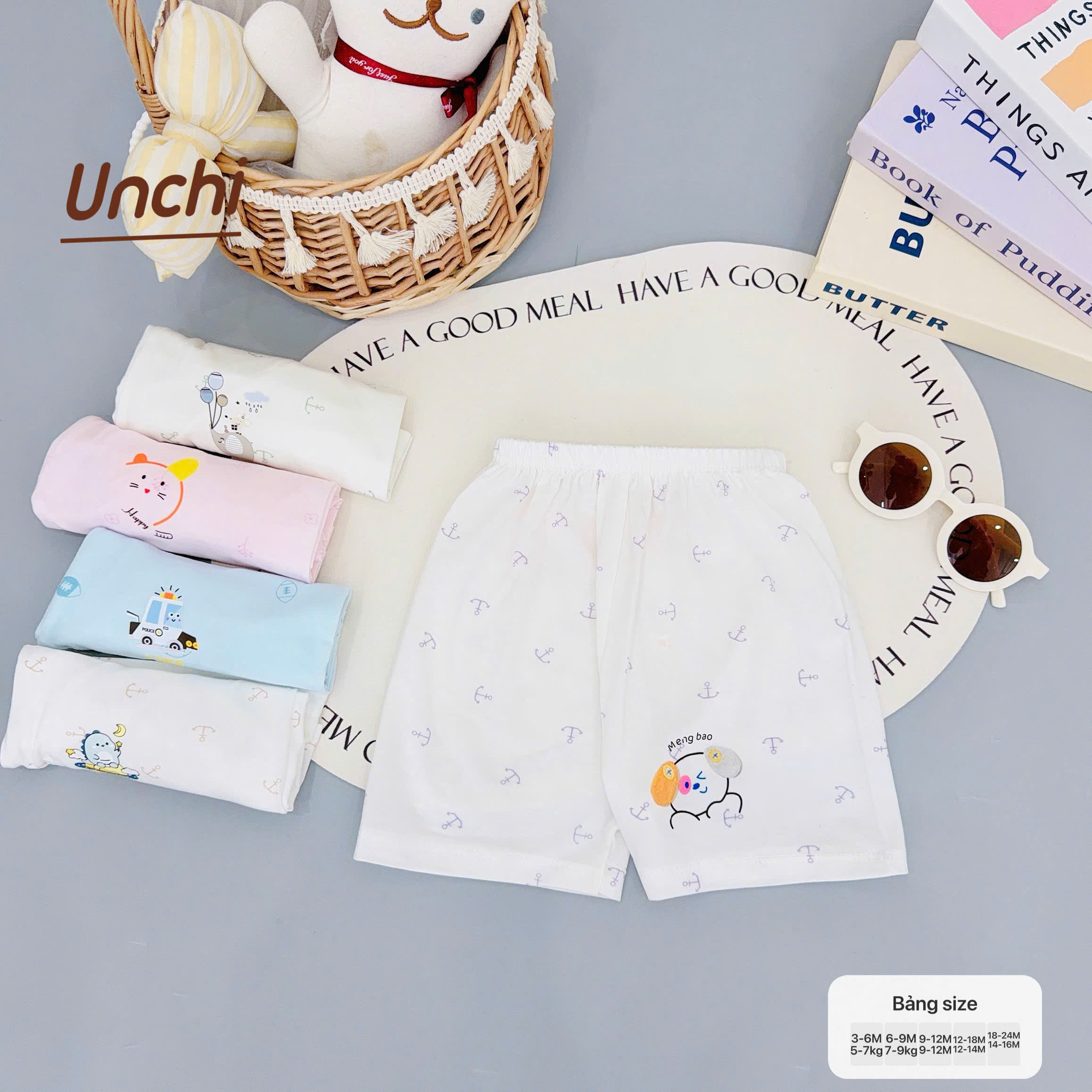 ( QLCU1 ) Combo 3 Quần Cộc Sơ Sinh Unchi Vải Pettit Mềm Mỏng Mát Cho Bé 3-9kg — ảnh 4