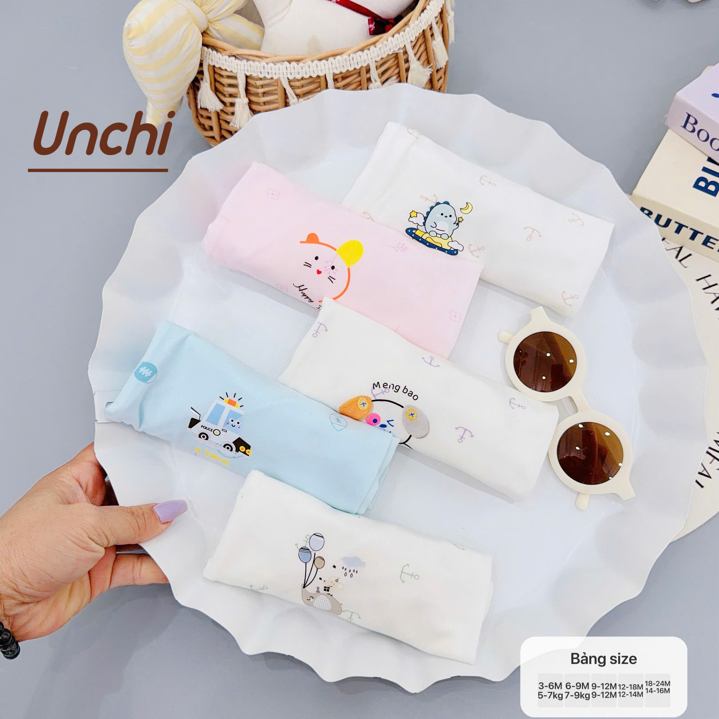 ( QLCU1 ) Combo 3 Quần Cộc Sơ Sinh Unchi Vải Pettit Mềm Mỏng Mát Cho Bé 3-9kg — ảnh 6
