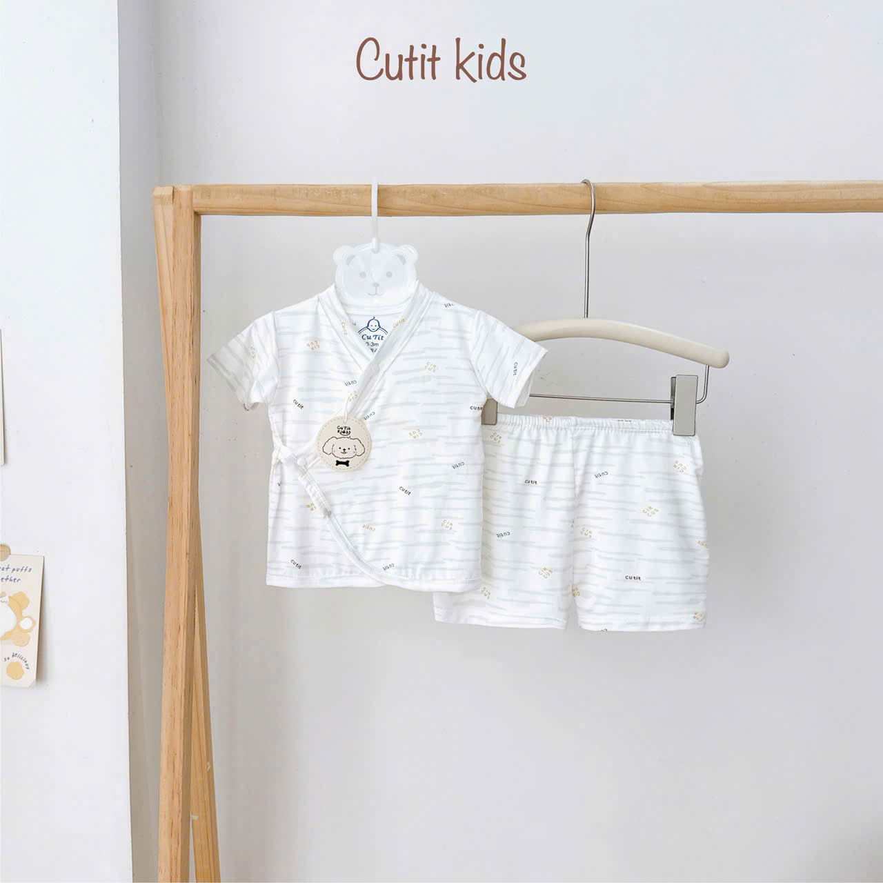 ( CT1 ) Bộ cộc tay Kimono 2 vạt sơ sinh, vải petit mềm mịn cho bé 0-9 tháng — ảnh 7