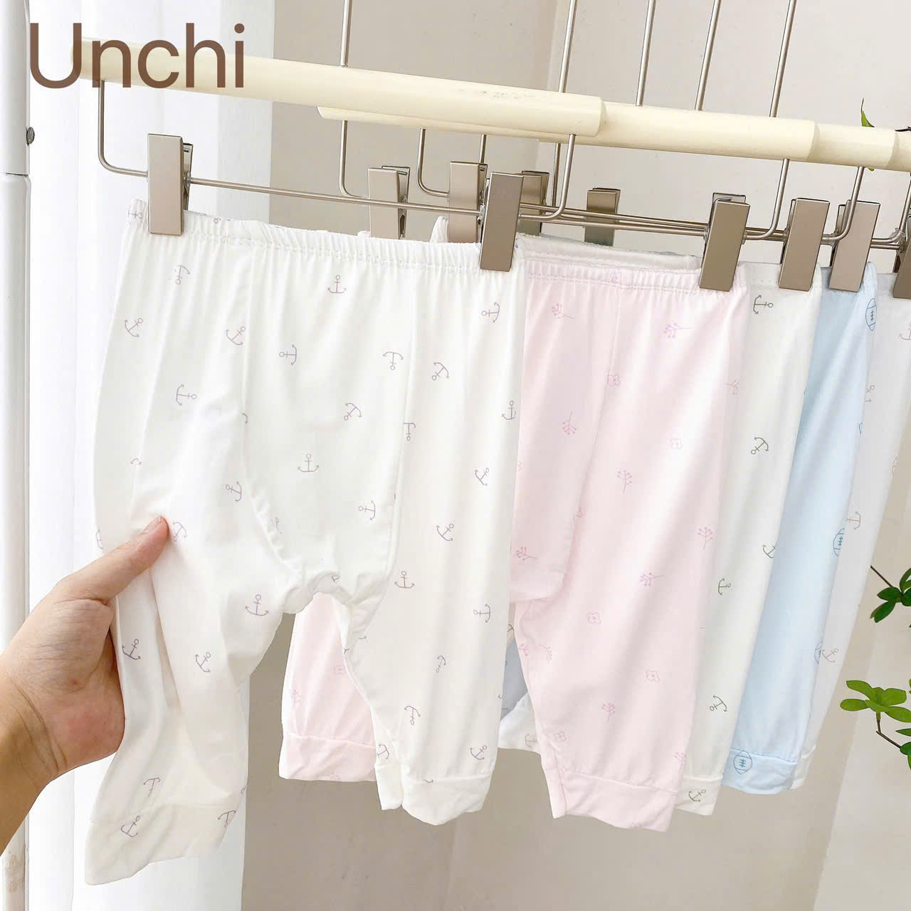 ( QLDU1 ) Combo 3 Quần Dài Sơ Sinh Unchi Vải Pettit Mềm Mịn Mát Có Đáp Đũng Cho Bé 0-9 Tháng