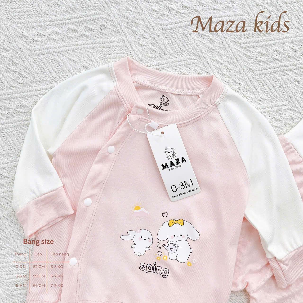( MD4 ) Bộ Quần Aó Dài Tay Cạp Cao MaZa Kids Mềm mại mịn nhẹ co giãn cho trẻ sơ sinh 0-9 tháng — ảnh 4