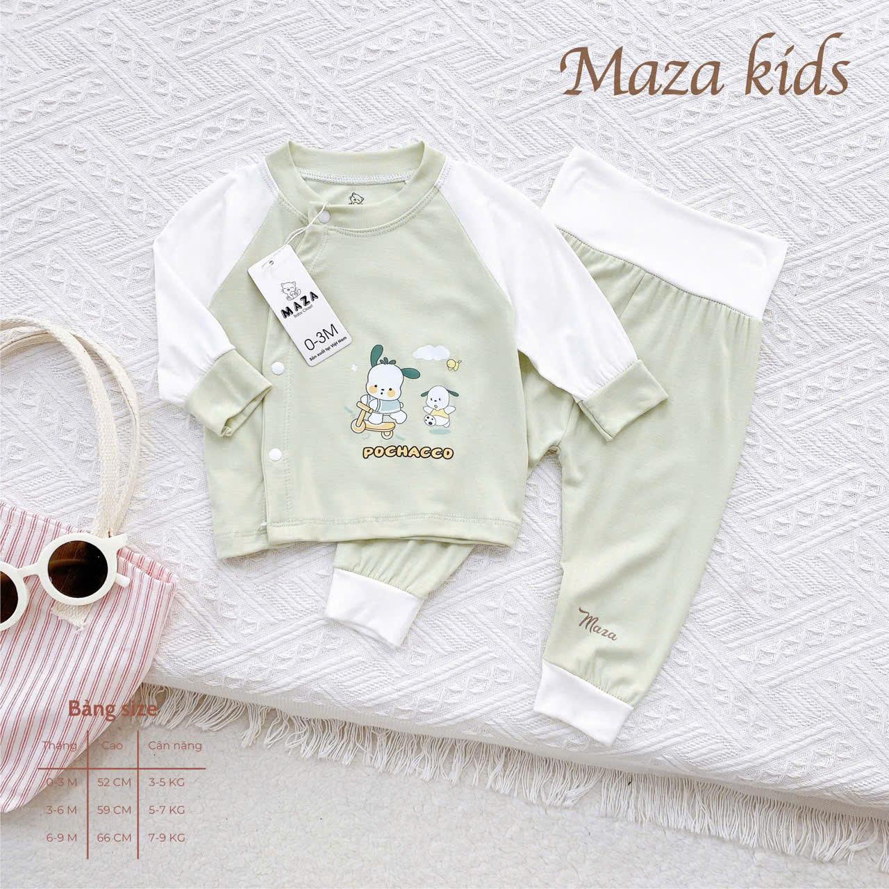( MD4 ) Bộ Quần Aó Dài Tay Cạp Cao MaZa Kids Mềm mại mịn nhẹ co giãn cho trẻ sơ sinh 0-9 tháng — ảnh 5