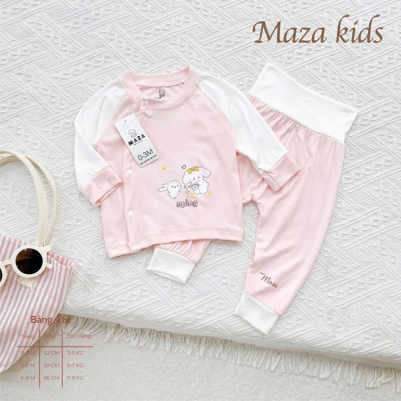 ( MD4 ) Bộ Quần Aó Dài Tay Cạp Cao MaZa Kids Mềm mại mịn nhẹ co giãn cho trẻ sơ sinh 0-9 tháng — ảnh 6