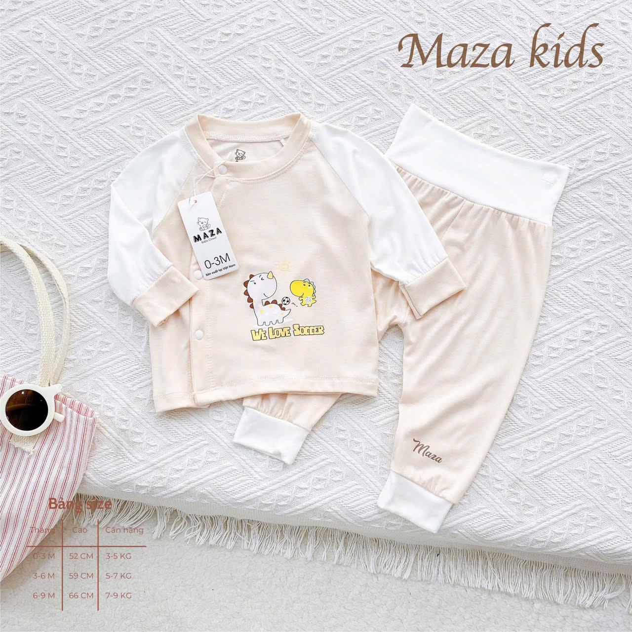 ( MD4 ) Bộ Quần Aó Dài Tay Cạp Cao MaZa Kids Mềm mại mịn nhẹ co giãn cho trẻ sơ sinh 0-9 tháng — ảnh 8