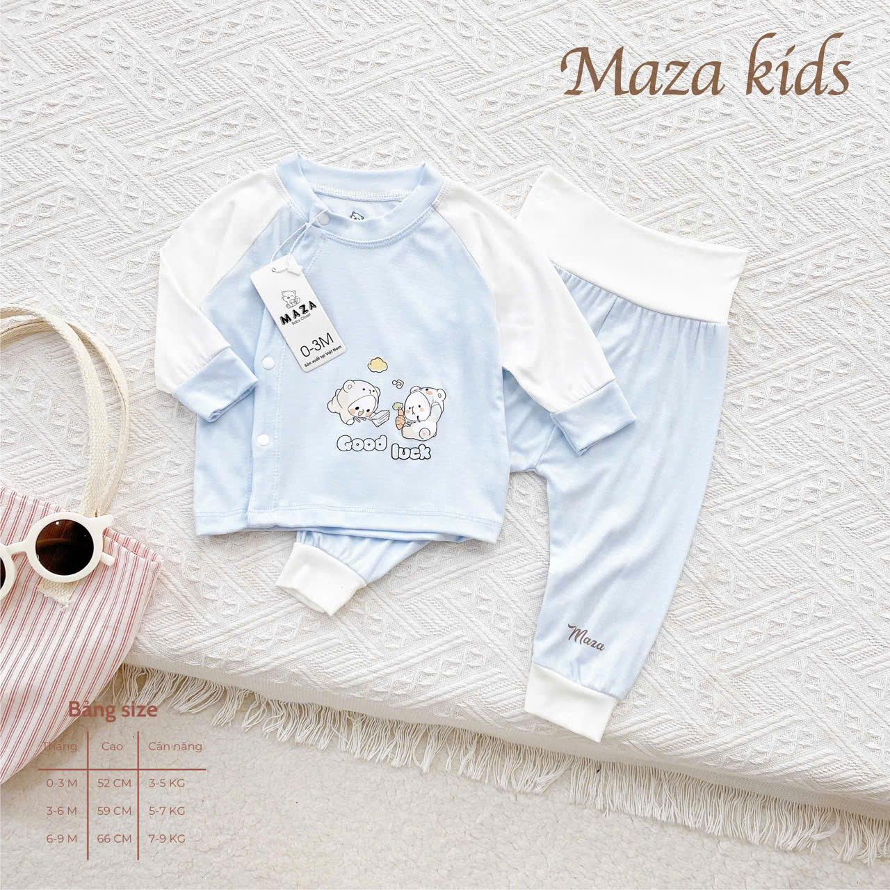 ( MD4 ) Bộ Quần Aó Dài Tay Cạp Cao MaZa Kids Mềm mại mịn nhẹ co giãn cho trẻ sơ sinh 0-9 tháng — ảnh 9