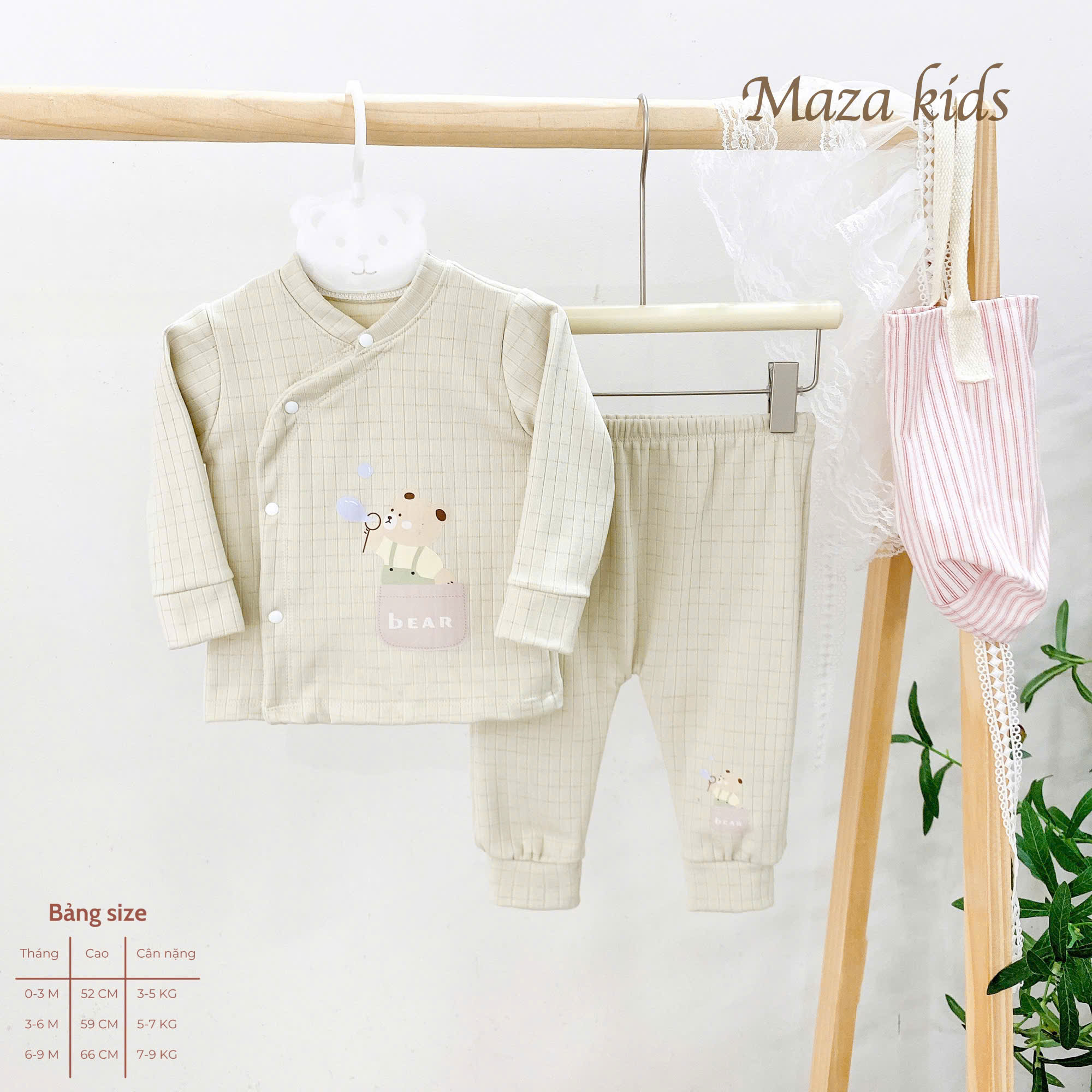 ( MD5 ) Bộ Dài Nỉ Tăm Maza kids Cho bé Sơ Sinh 0-9 Tháng dành cho bé 3-9kg — ảnh 3