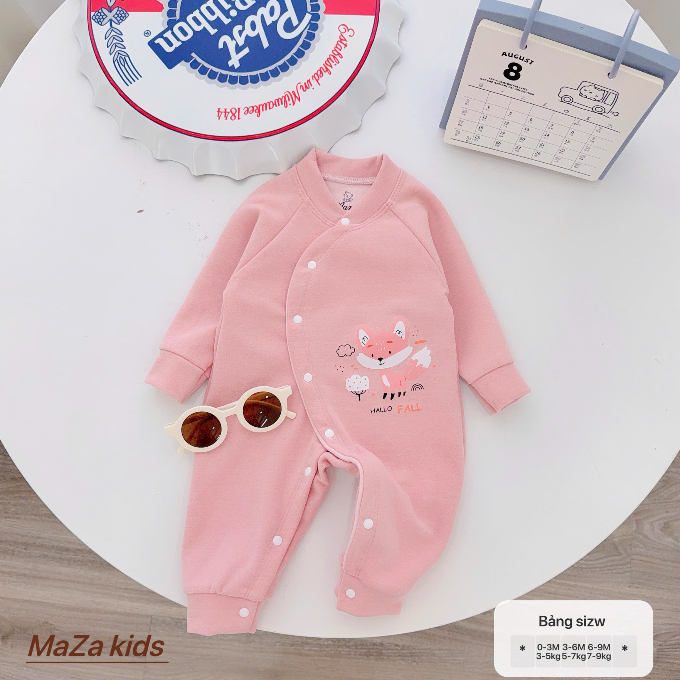 ( BM1 ) Body liền thân MAZA chất nỉ giữ nhiệt màu trơn co dãn mềm ấm cho bé 0-9 tháng — ảnh 6
