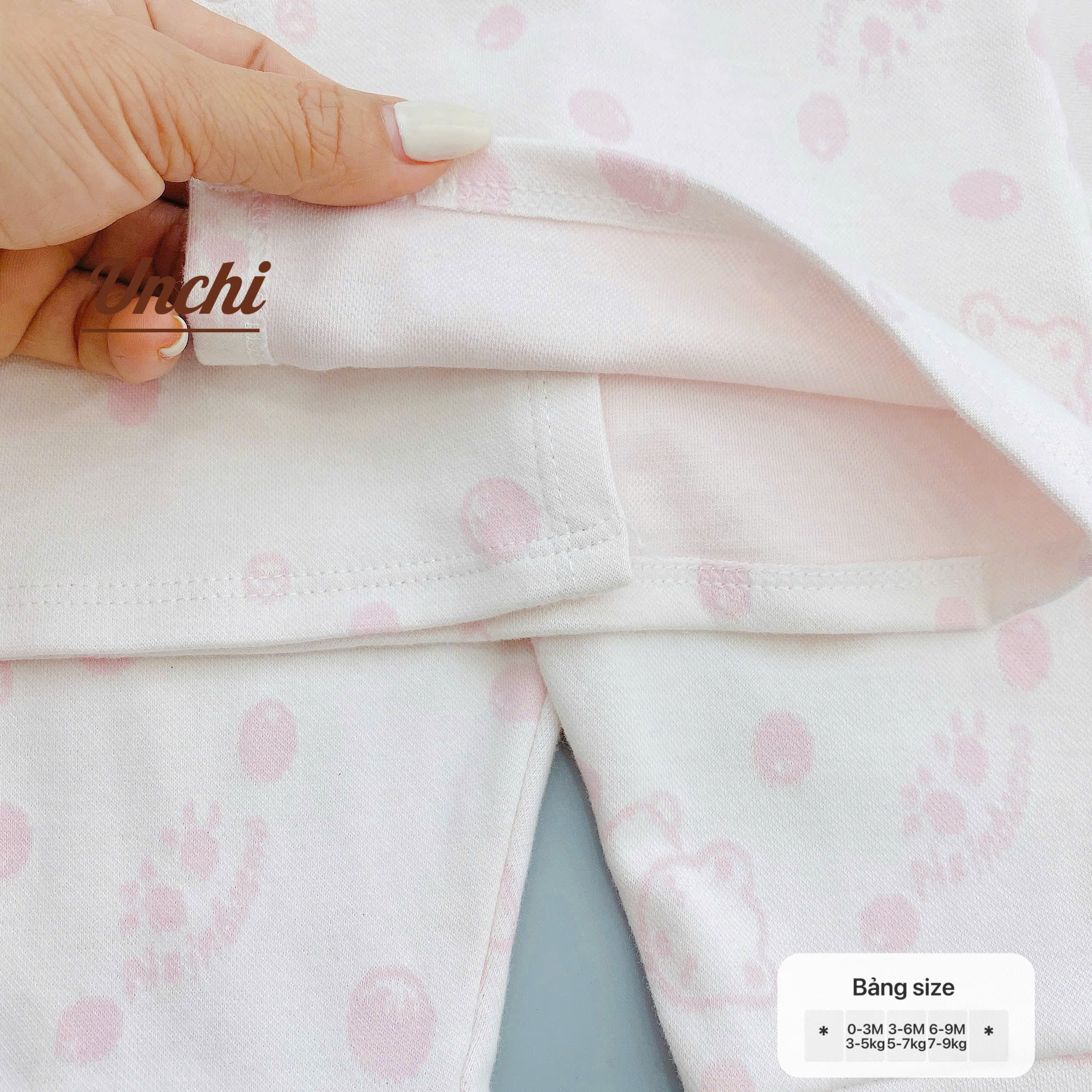 ( UD17 ) Bộ Sơ Sinh Thu Đông Unchi Vải nỉ Tăm, Nỉ cotton In Họa Tiết cho bé 0-9 tháng — ảnh 4
