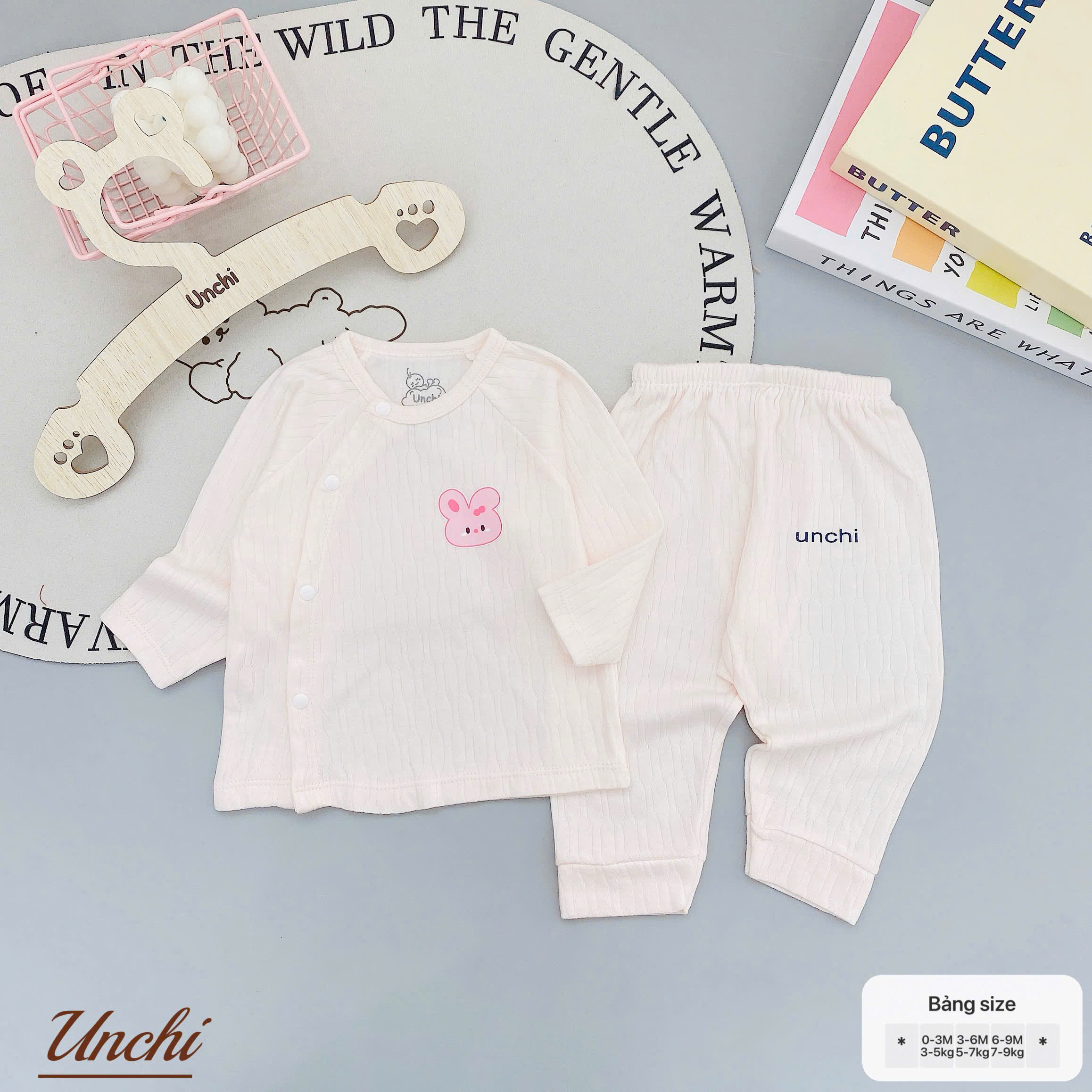 ( UD11 ) Bộ Quần Áo Unchi Chất Liệu Cottong Nỉ Thông Hơi cho bé Từ 0 -9 tháng 3-9kg Thiết Kế Dễ Thương Size 0-3M 3-6M 6-9M — ảnh 5