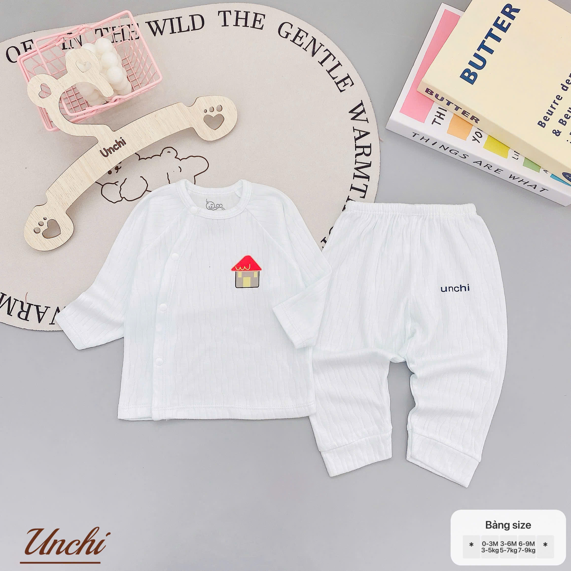 ( UD11 ) Bộ Quần Áo Unchi Chất Liệu Cottong Nỉ Thông Hơi cho bé Từ 0 -9 tháng 3-9kg Thiết Kế Dễ Thương Size 0-3M 3-6M 6-9M — ảnh 7