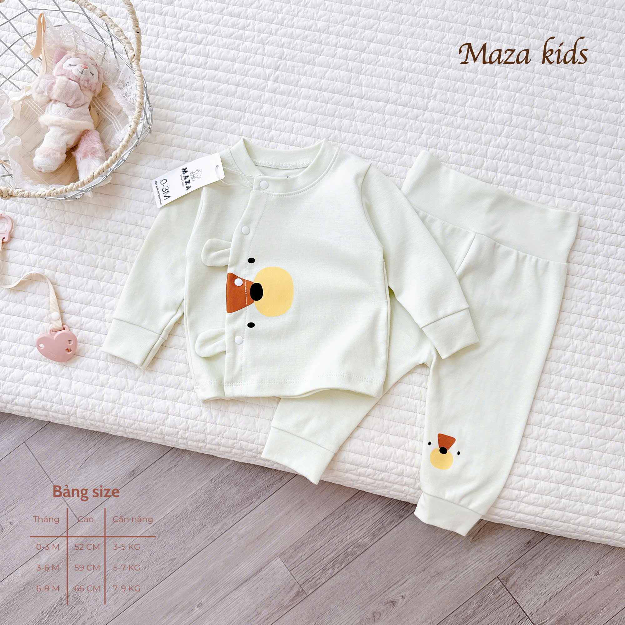 ( MD7 ) Bộ Dài Tay Chất Nỉ Cotong Maza Kids Cho Bé 0-9 Tháng — ảnh 6